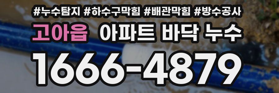 고아읍 아파트 바닥 누수