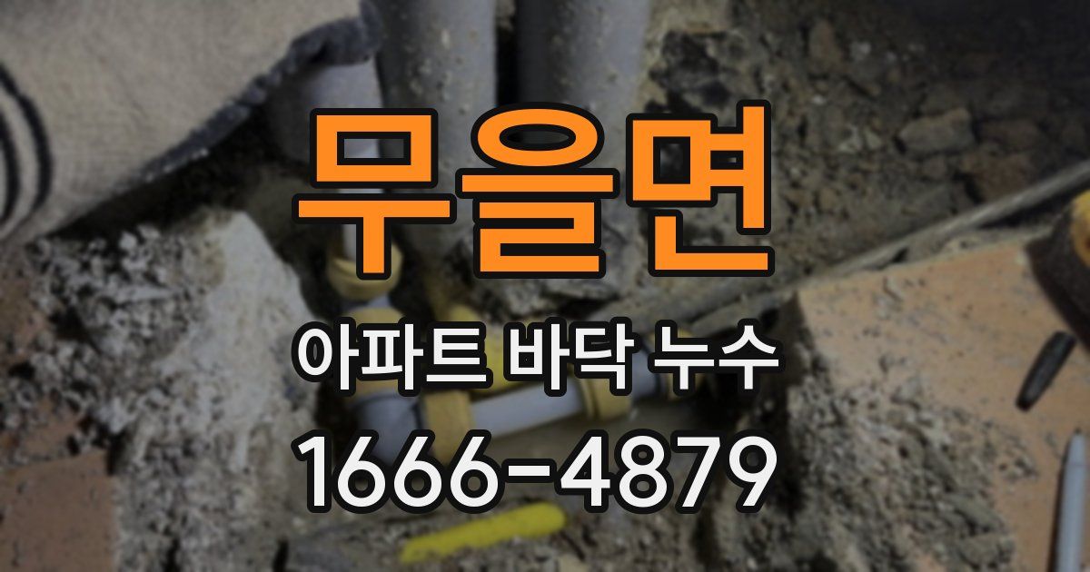 무을면 아파트 바닥 누수
