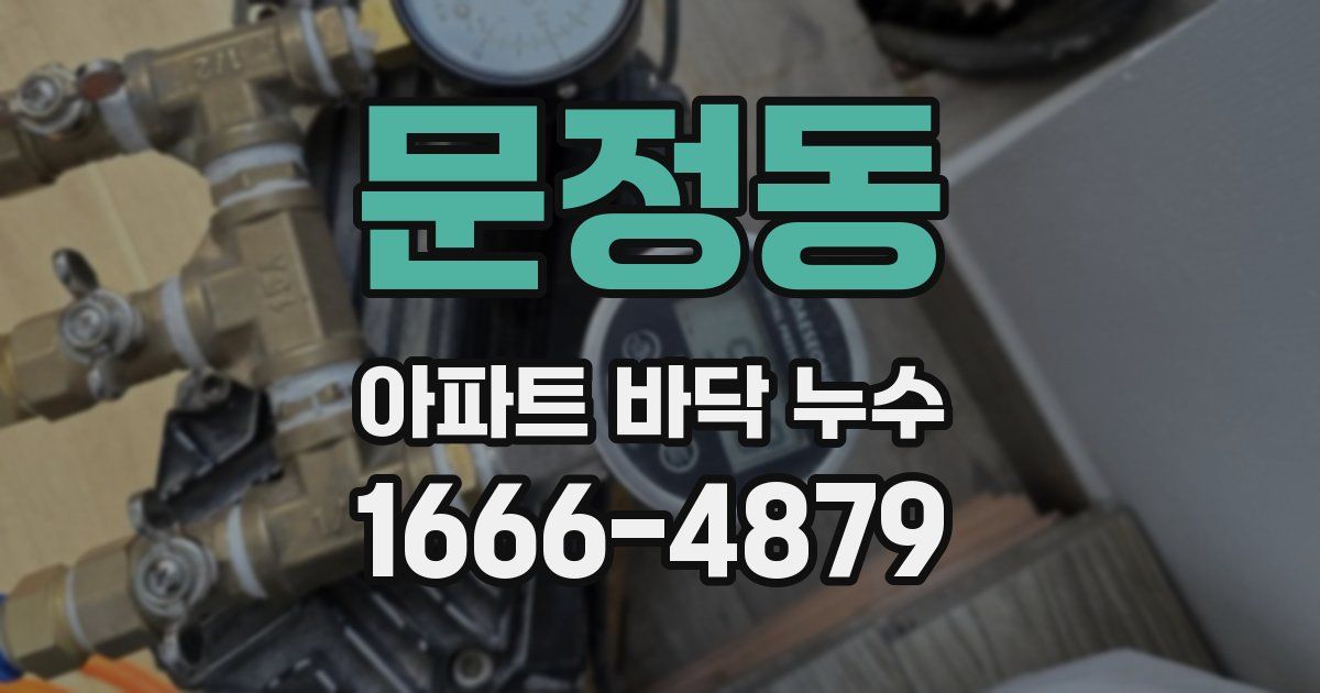 문정동 아파트 바닥 누수