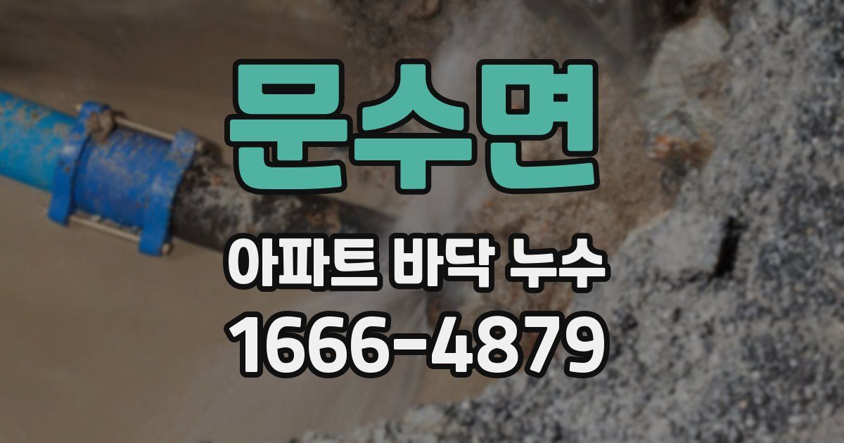 문수면 아파트 바닥 누수