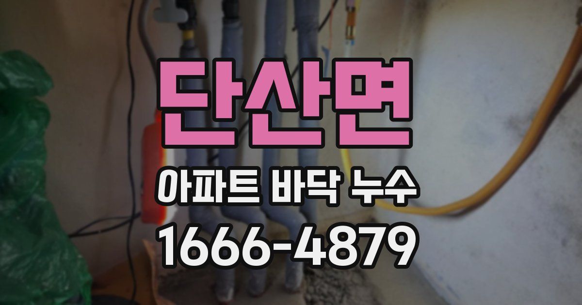 단산면 아파트 바닥 누수