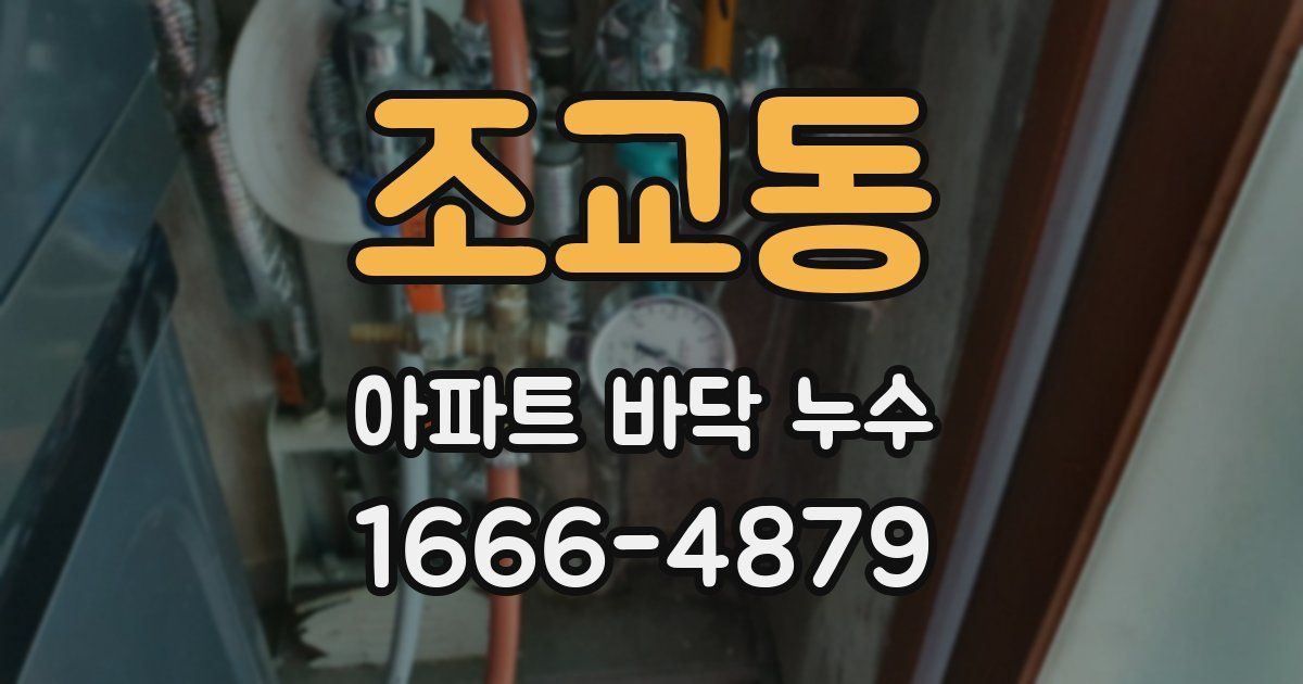 조교동 아파트 바닥 누수