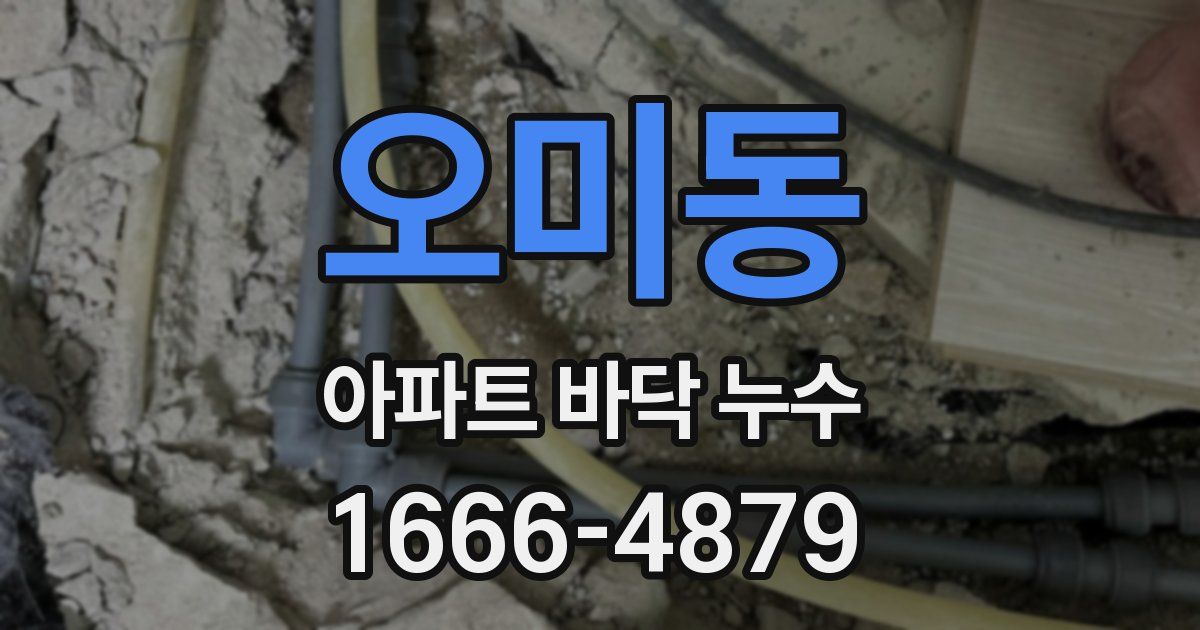 오미동 아파트 바닥 누수