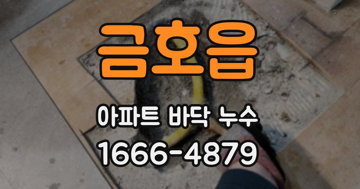 금호읍 아파트 바닥 누수