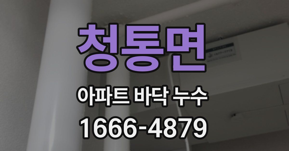 청통면 아파트 바닥 누수