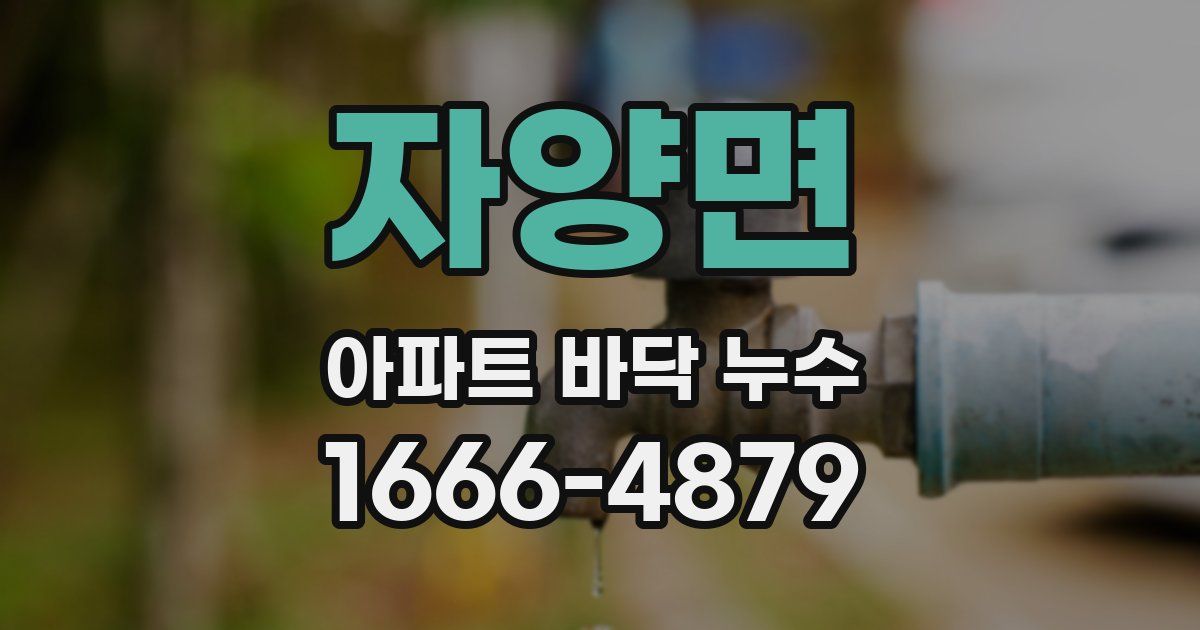 자양면 아파트 바닥 누수