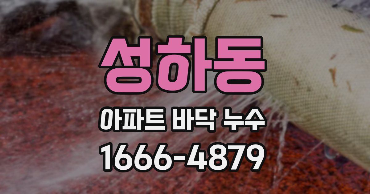 성하동 아파트 바닥 누수