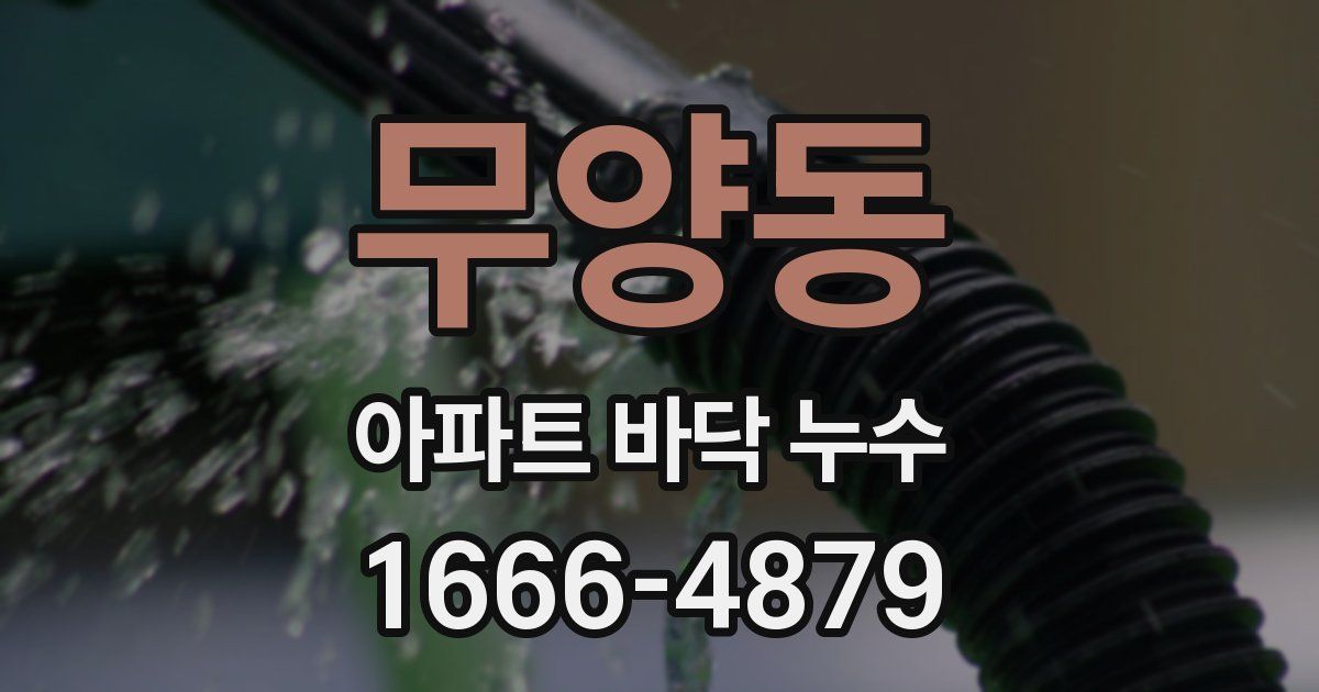 무양동 아파트 바닥 누수