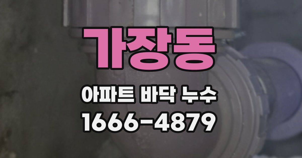 가장동 아파트 바닥 누수