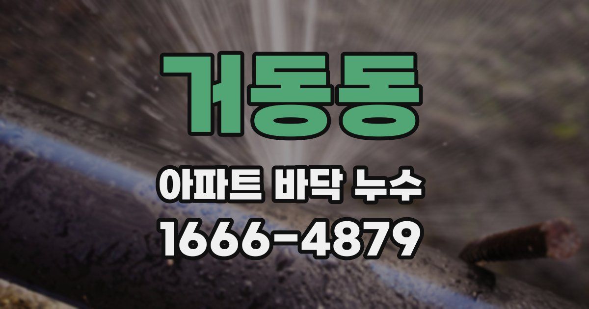 거동동 아파트 바닥 누수