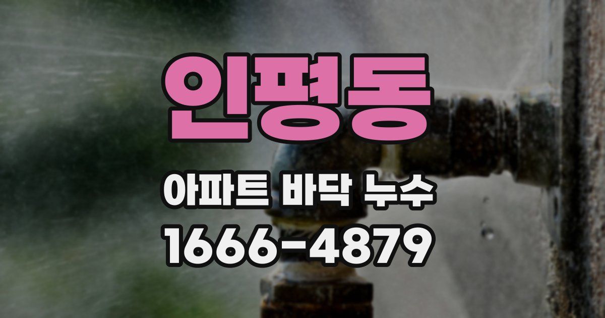 인평동 아파트 바닥 누수