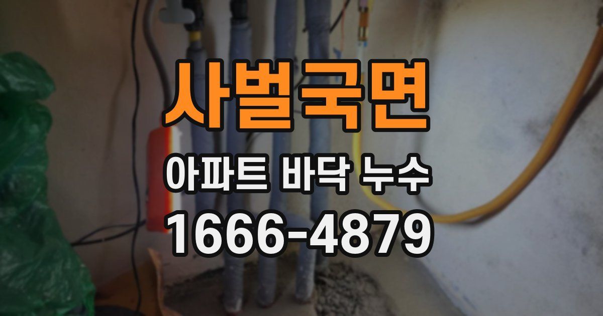 사벌국면 아파트 바닥 누수