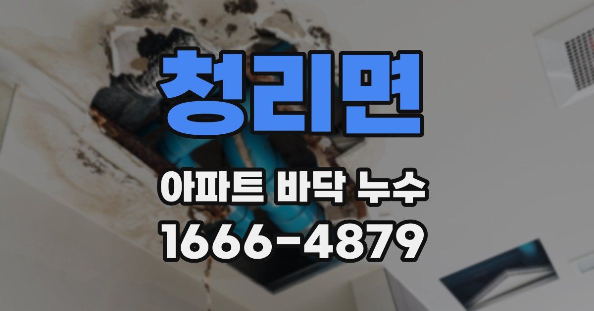 청리면 아파트 바닥 누수