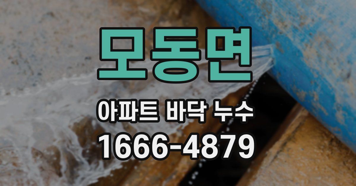 모동면 아파트 바닥 누수