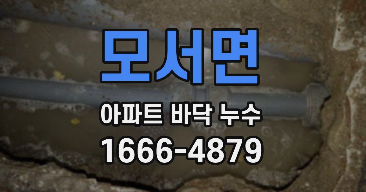 모서면 아파트 바닥 누수