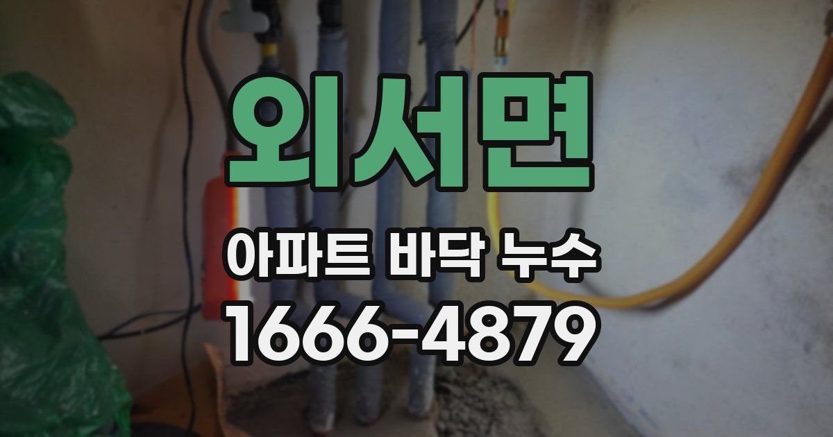 외서면 아파트 바닥 누수