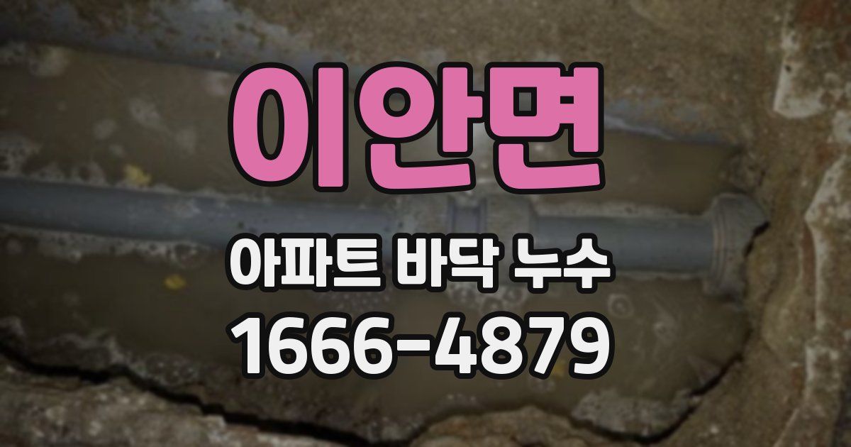 이안면 아파트 바닥 누수