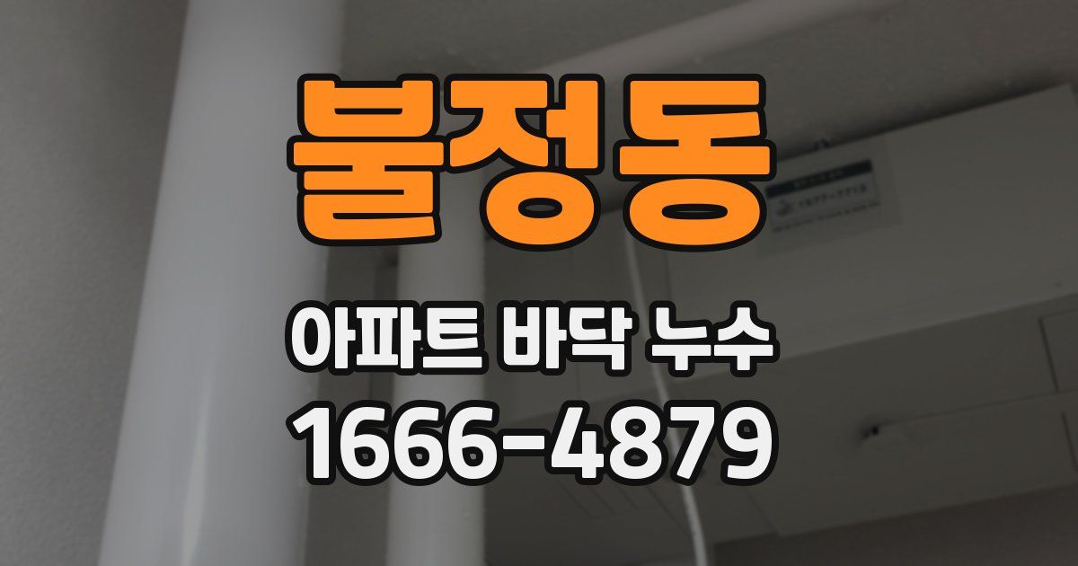 불정동 아파트 바닥 누수