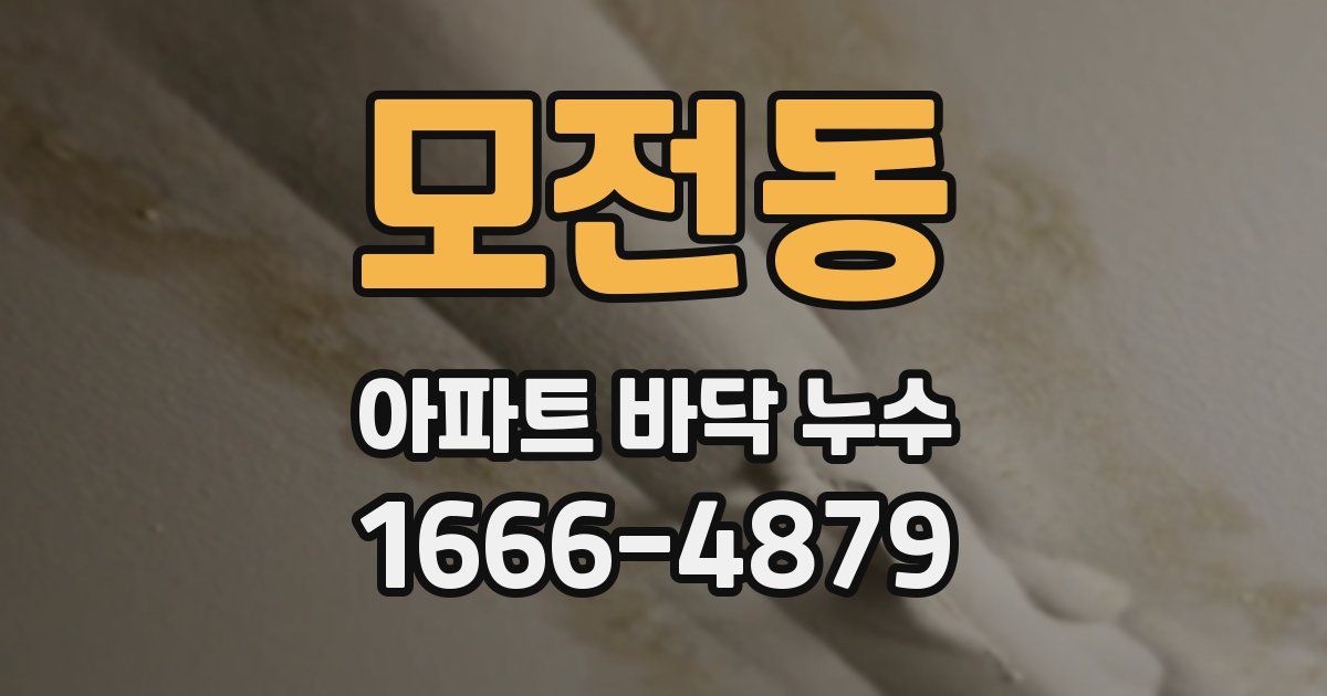 모전동 아파트 바닥 누수