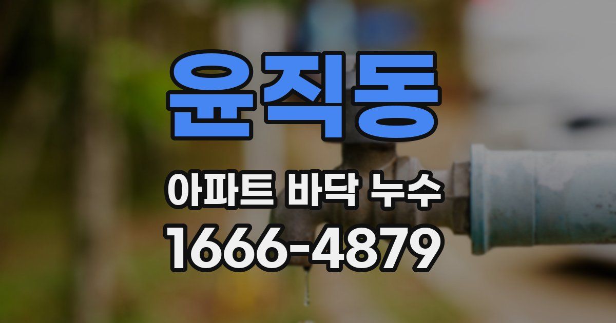 윤직동 아파트 바닥 누수