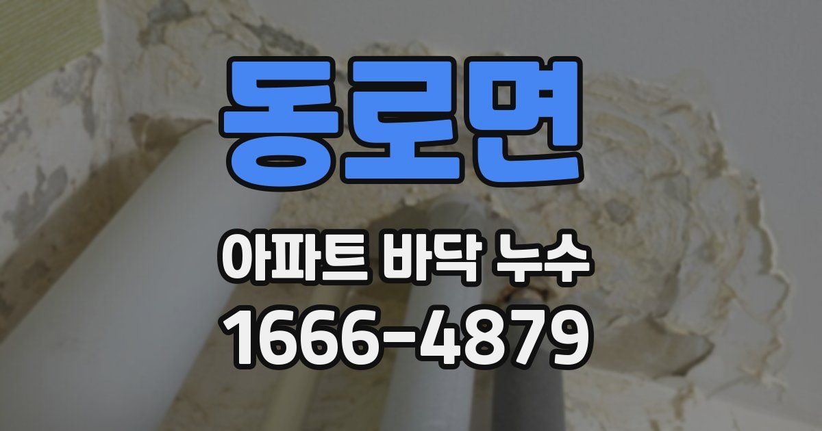 동로면 아파트 바닥 누수