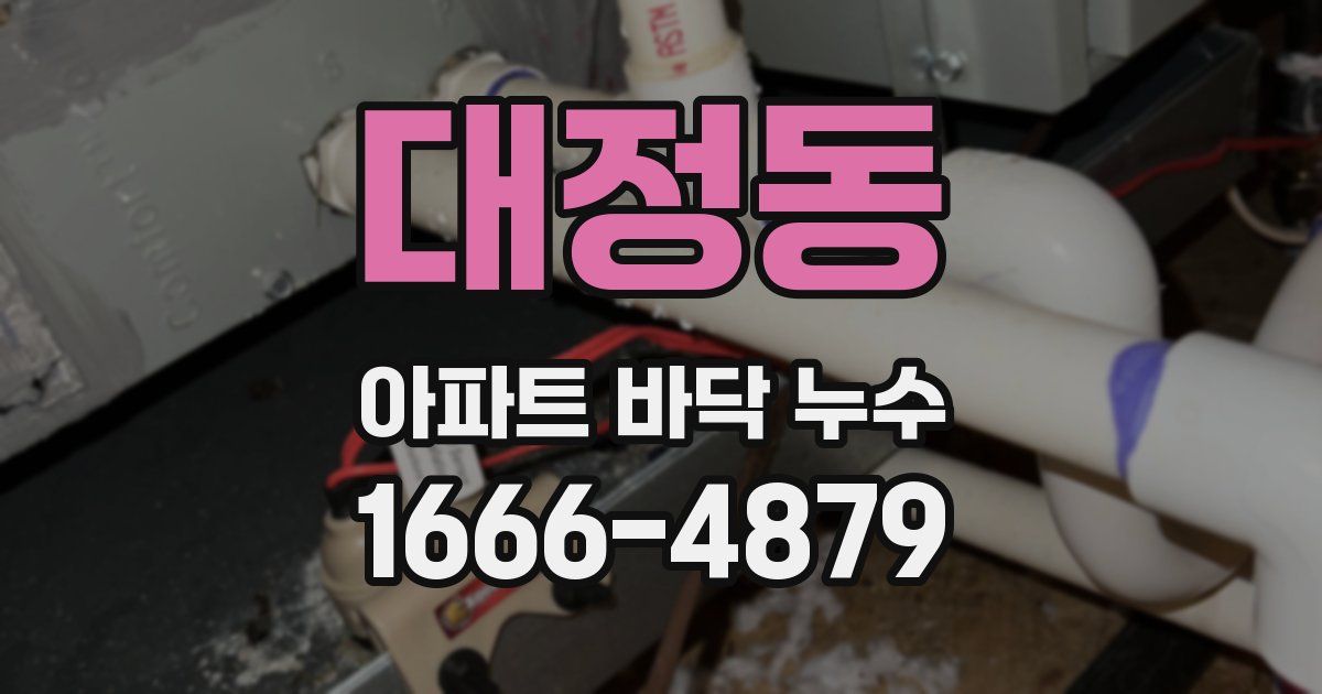 대정동 아파트 바닥 누수