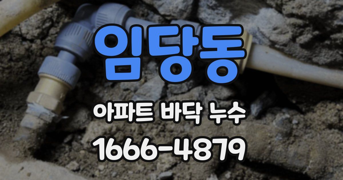 임당동 아파트 바닥 누수