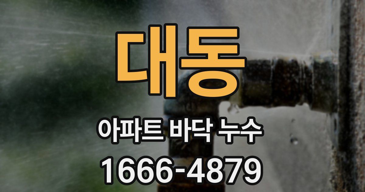 대동 아파트 바닥 누수