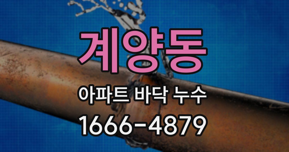 계양동 아파트 바닥 누수
