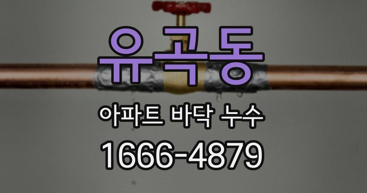 유곡동 아파트 바닥 누수
