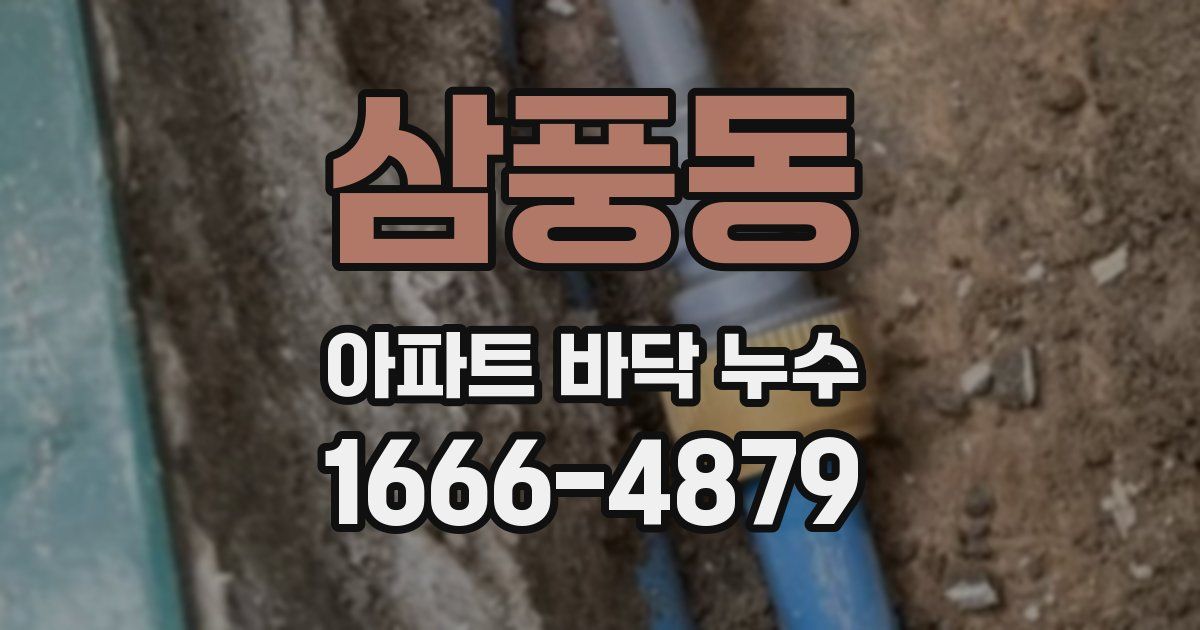 삼풍동 아파트 바닥 누수
