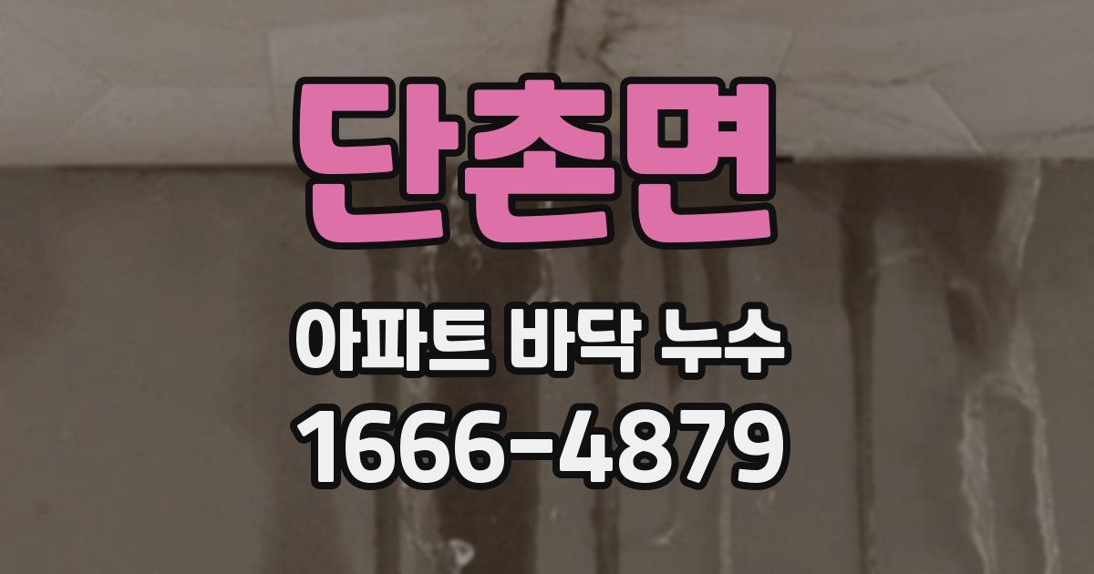 단촌면 아파트 바닥 누수
