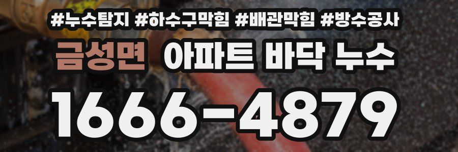 금성면 아파트 바닥 누수