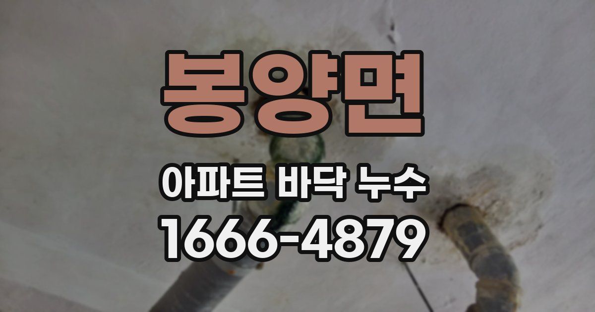 봉양면 아파트 바닥 누수