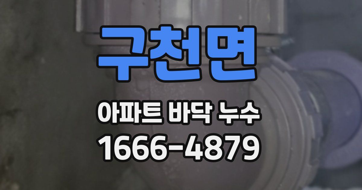 구천면 아파트 바닥 누수