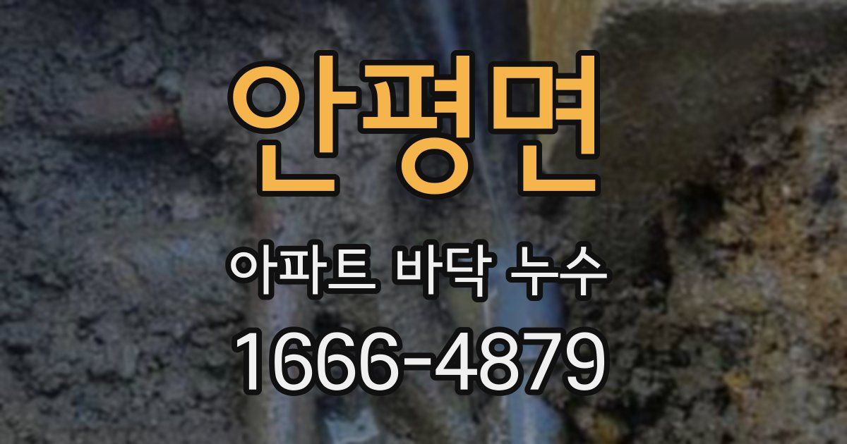 안평면 아파트 바닥 누수