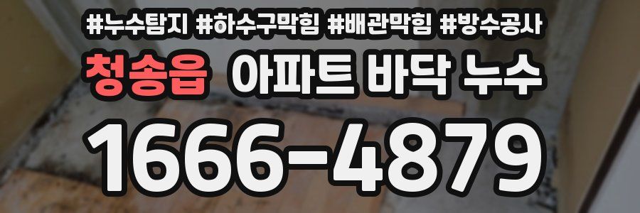 청송읍 아파트 바닥 누수