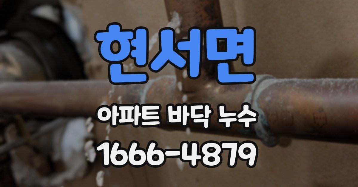 현서면 아파트 바닥 누수