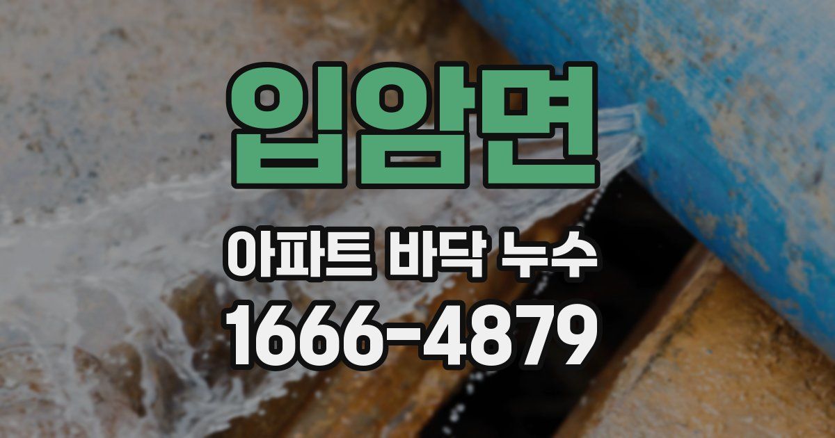 입암면 아파트 바닥 누수