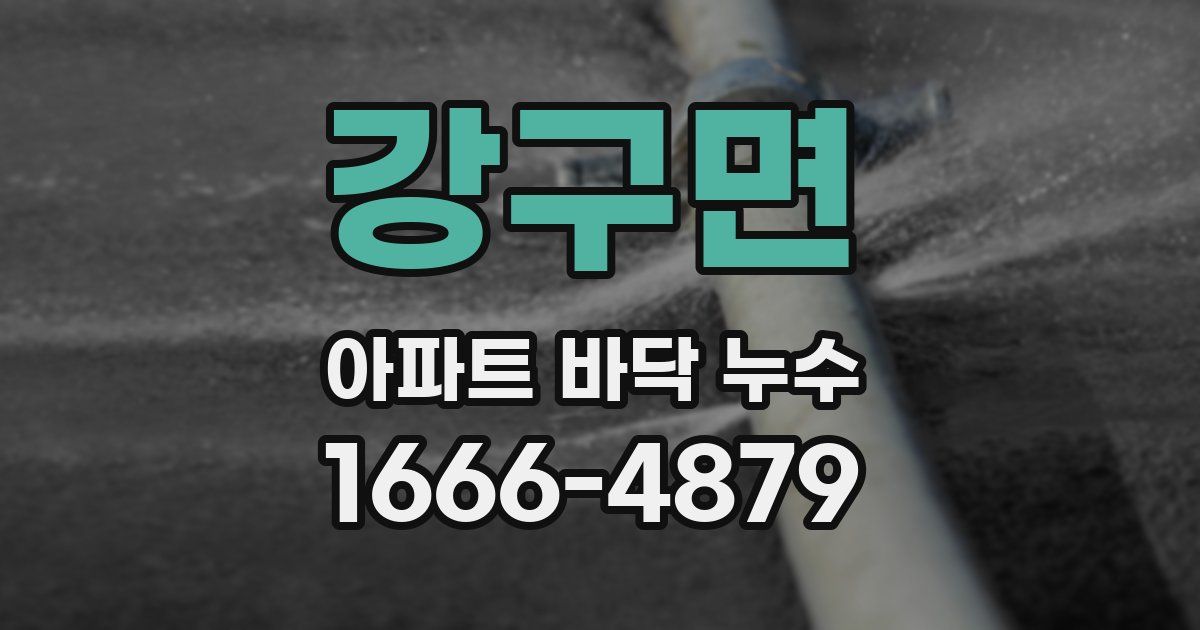 강구면 아파트 바닥 누수
