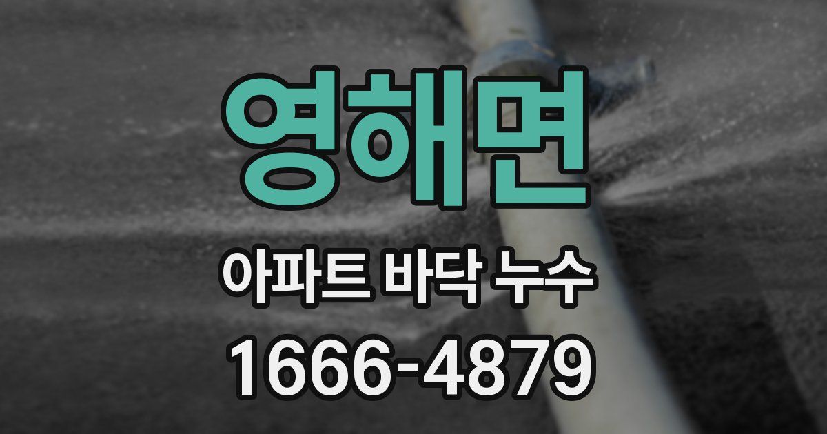 영해면 아파트 바닥 누수