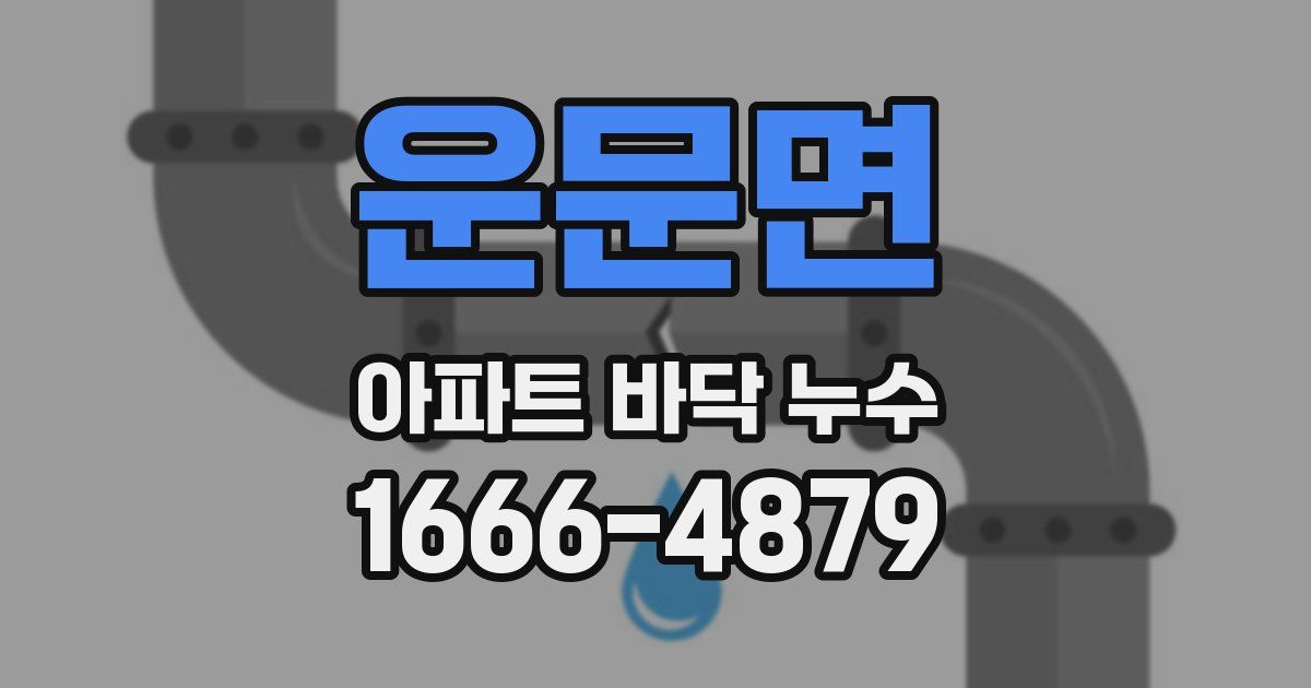 운문면 아파트 바닥 누수