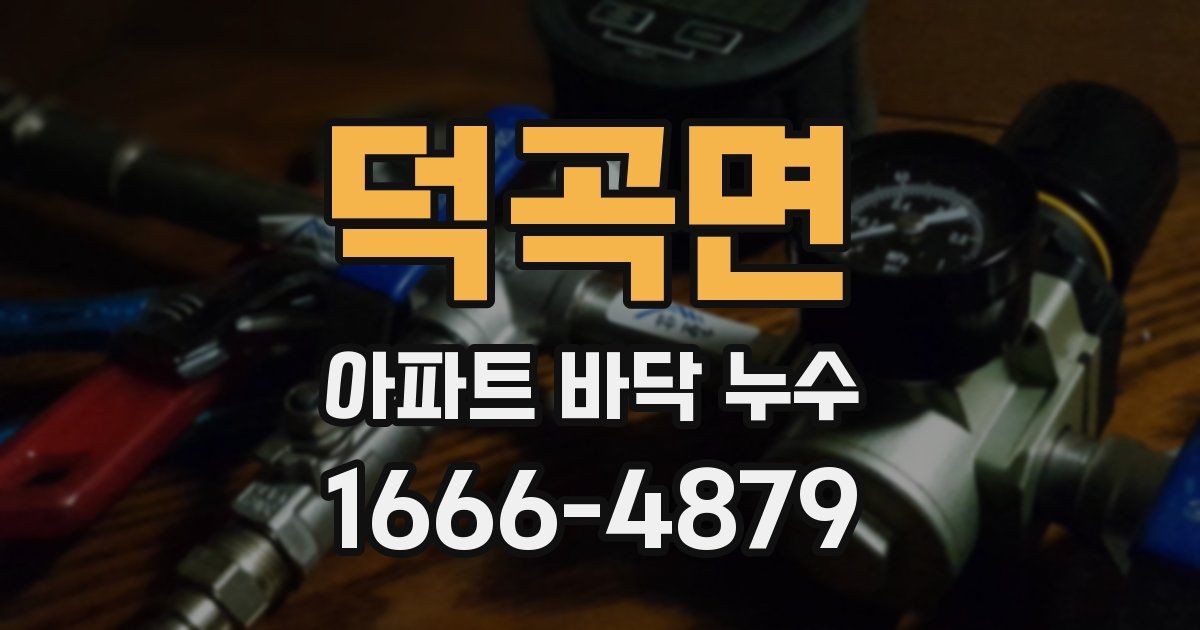덕곡면 아파트 바닥 누수