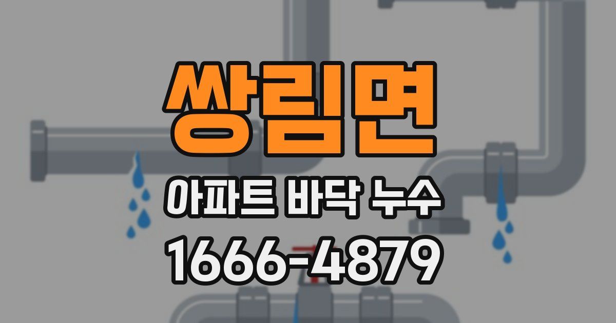 쌍림면 아파트 바닥 누수