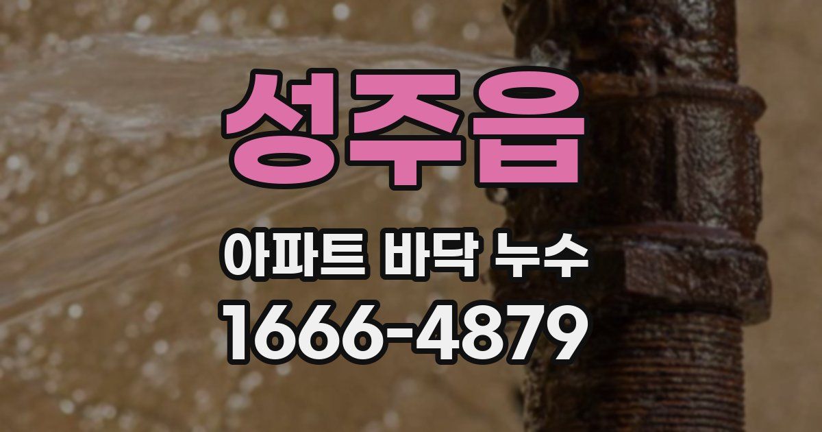 성주읍 아파트 바닥 누수