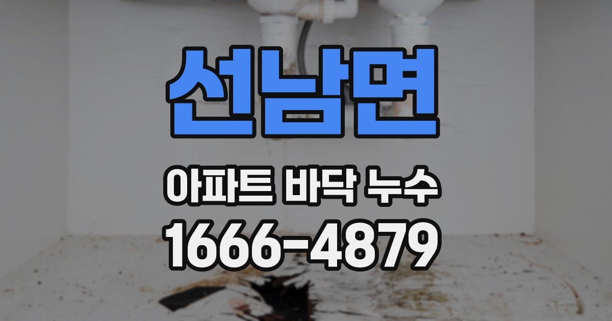 선남면 아파트 바닥 누수