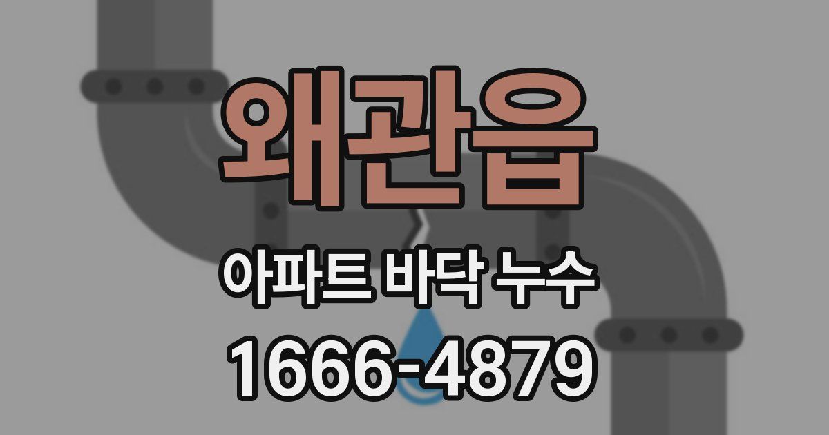 왜관읍 아파트 바닥 누수