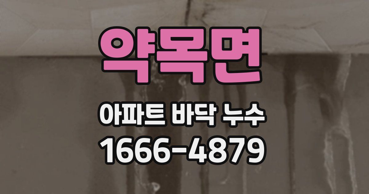 약목면 아파트 바닥 누수