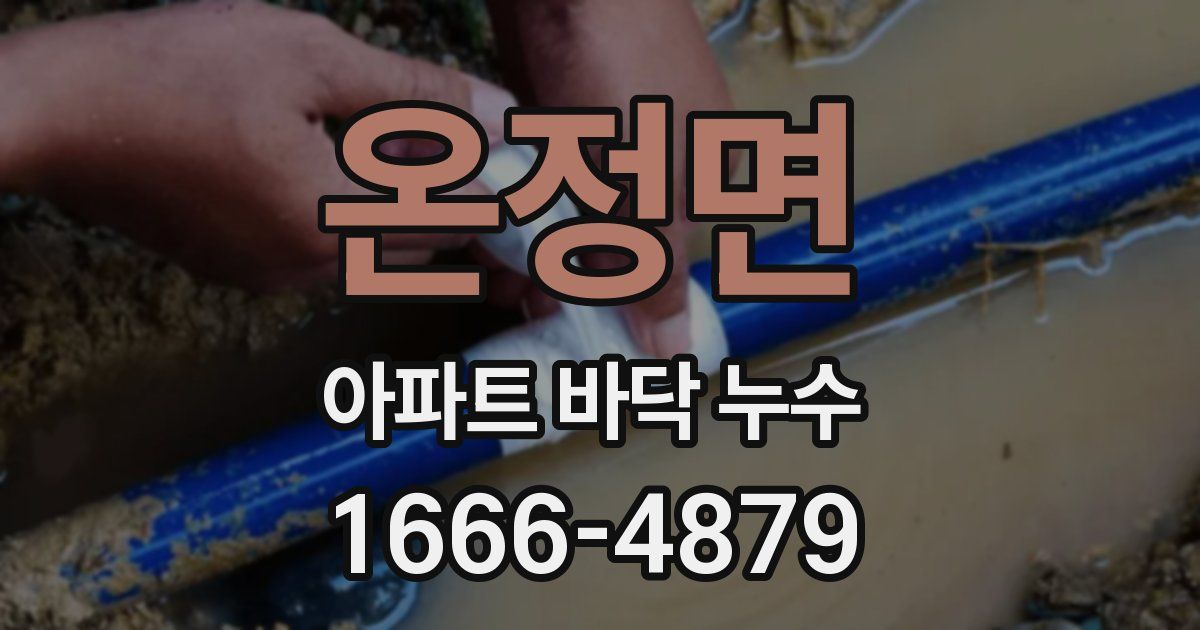 온정면 아파트 바닥 누수