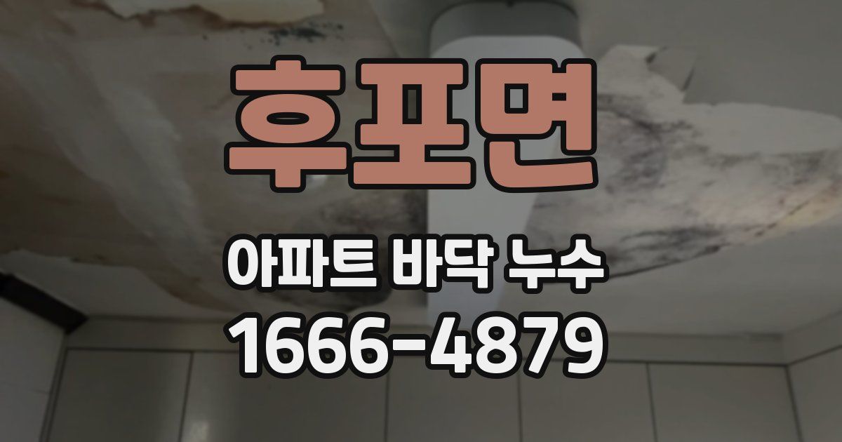 후포면 아파트 바닥 누수